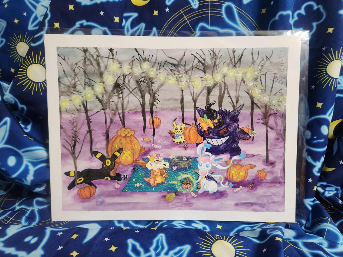 SFW Print: Pumpkin Party: Day & Night (9 x 12)